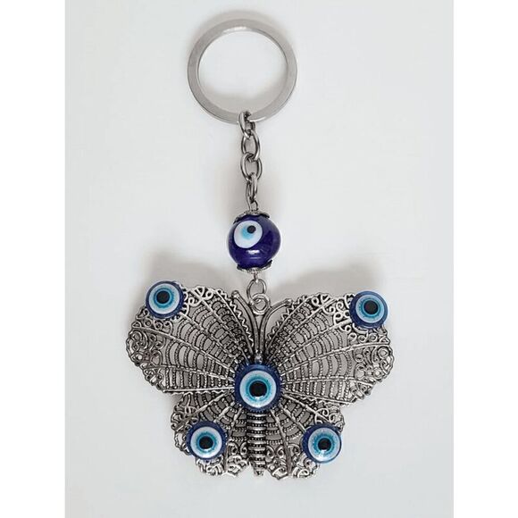 🦋 Butterfly Evil Eye Good Luck Charm Accessory Keychain Keyring NEW W/GIFT BOX - Picture 8 of 11